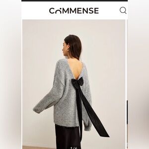 NWT Commense Backless Bow Shift Sweater